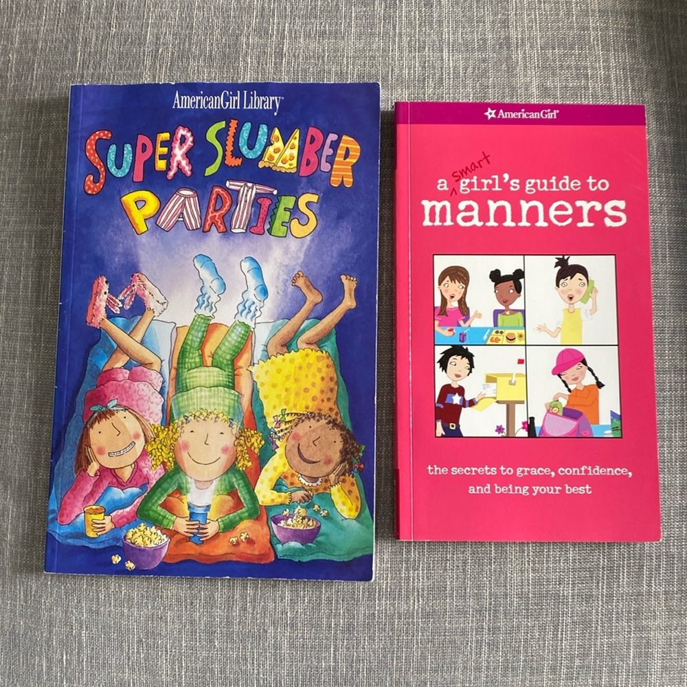 American Girl Slumber Party 1997 And Guide to Manners 2005 Book Lot.